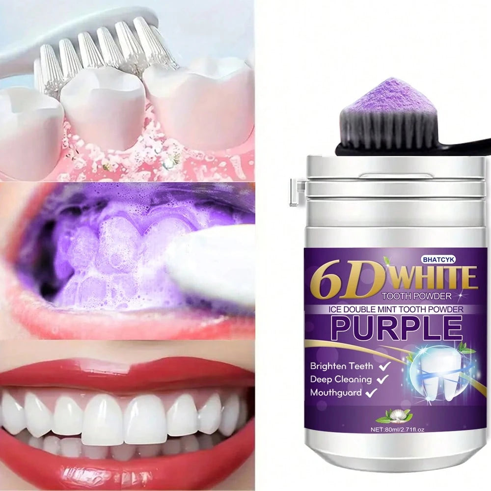 BHATCYK 1pc Purple Teeth Cleaning Powder, Whitening Teeth, Polishing Teeth, Deep Cleaning Teeth, Daily Travel Teeth Cleaning Powder.