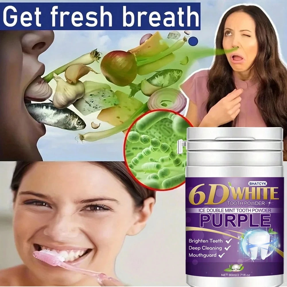 BHATCYK 1pc Purple Teeth Cleaning Powder, Whitening Teeth, Polishing Teeth, Deep Cleaning Teeth, Daily Travel Teeth Cleaning Powder.