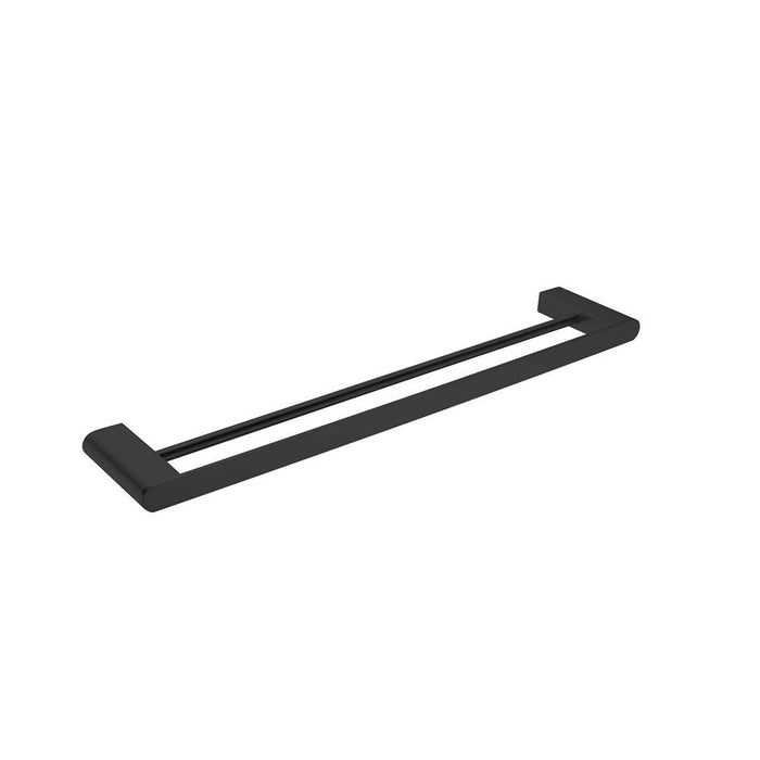 Bianca Double Towel Rail Matte Black 800MM 9030D-MB Accessories Nero
