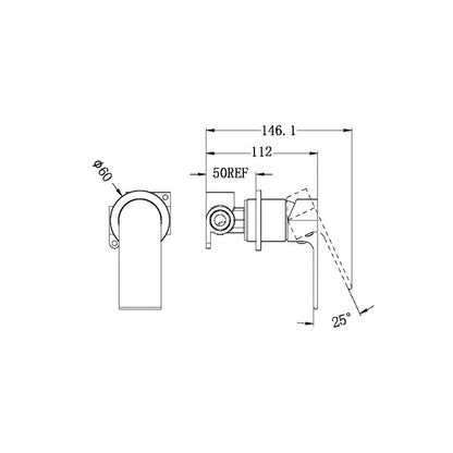 Bianca Shower Mixer Chrome YSW3215-09-CH Tapware Nero