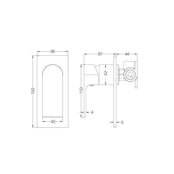 Bianca Shower Mixer Matte Black YSW3215-09-MB Tapware Nero