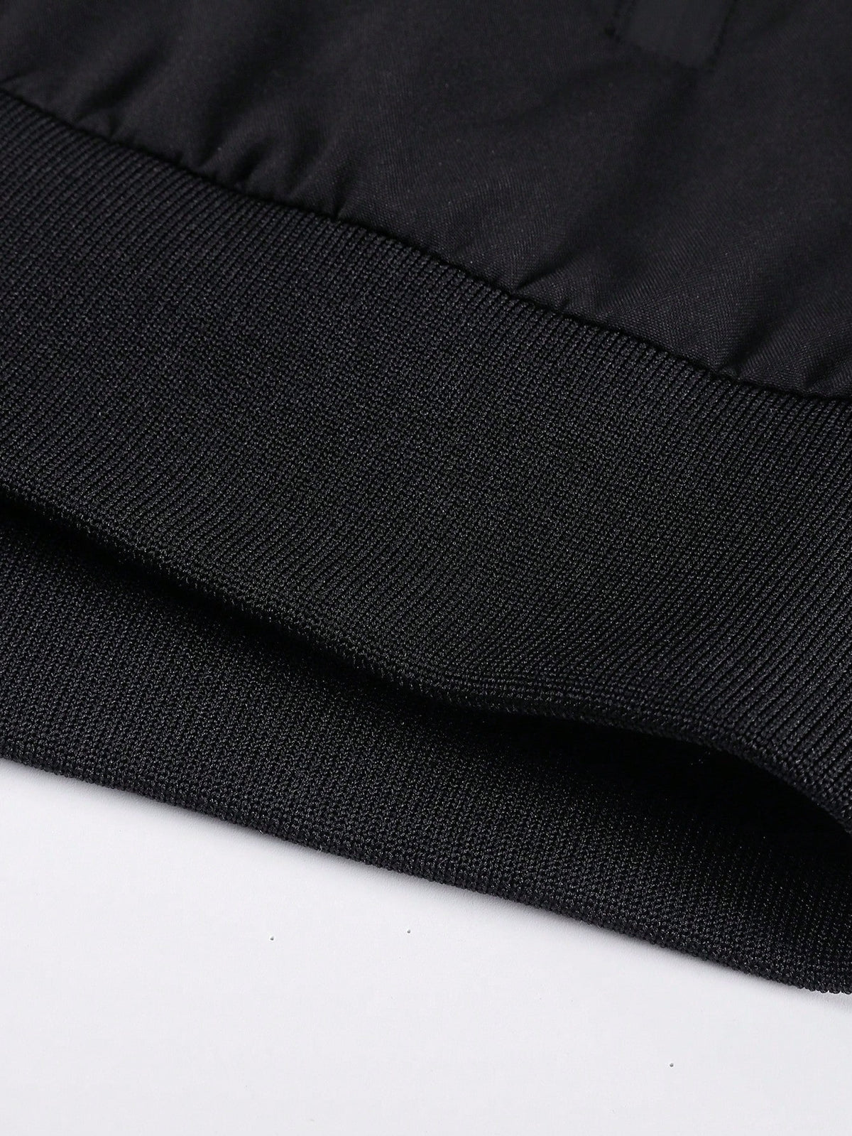 Black Baseball Collar Jacket With White Side Stripes, Men's American Casual Pilot Thin Outerwear, Minimalist Contrast Stitching Baseball Jacket With Zipper Pockets, Commuter Workwear Top
