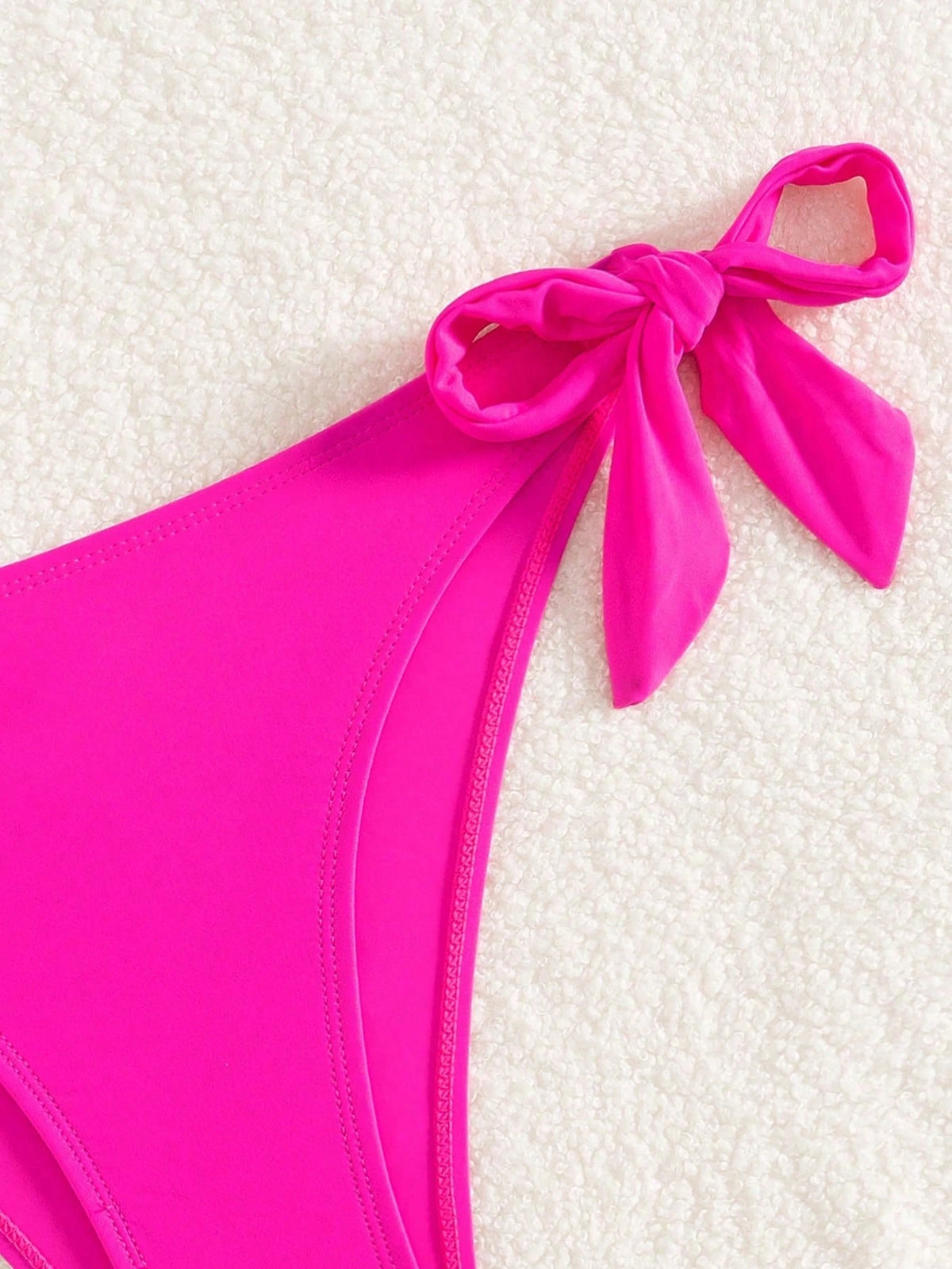 Black Basic Side Tie Bikini Bottom, Suitable For Graduation, Independence Day, Valentine's Day, Music Festivals, Fashion Vacation Beach Summer, Minimalist