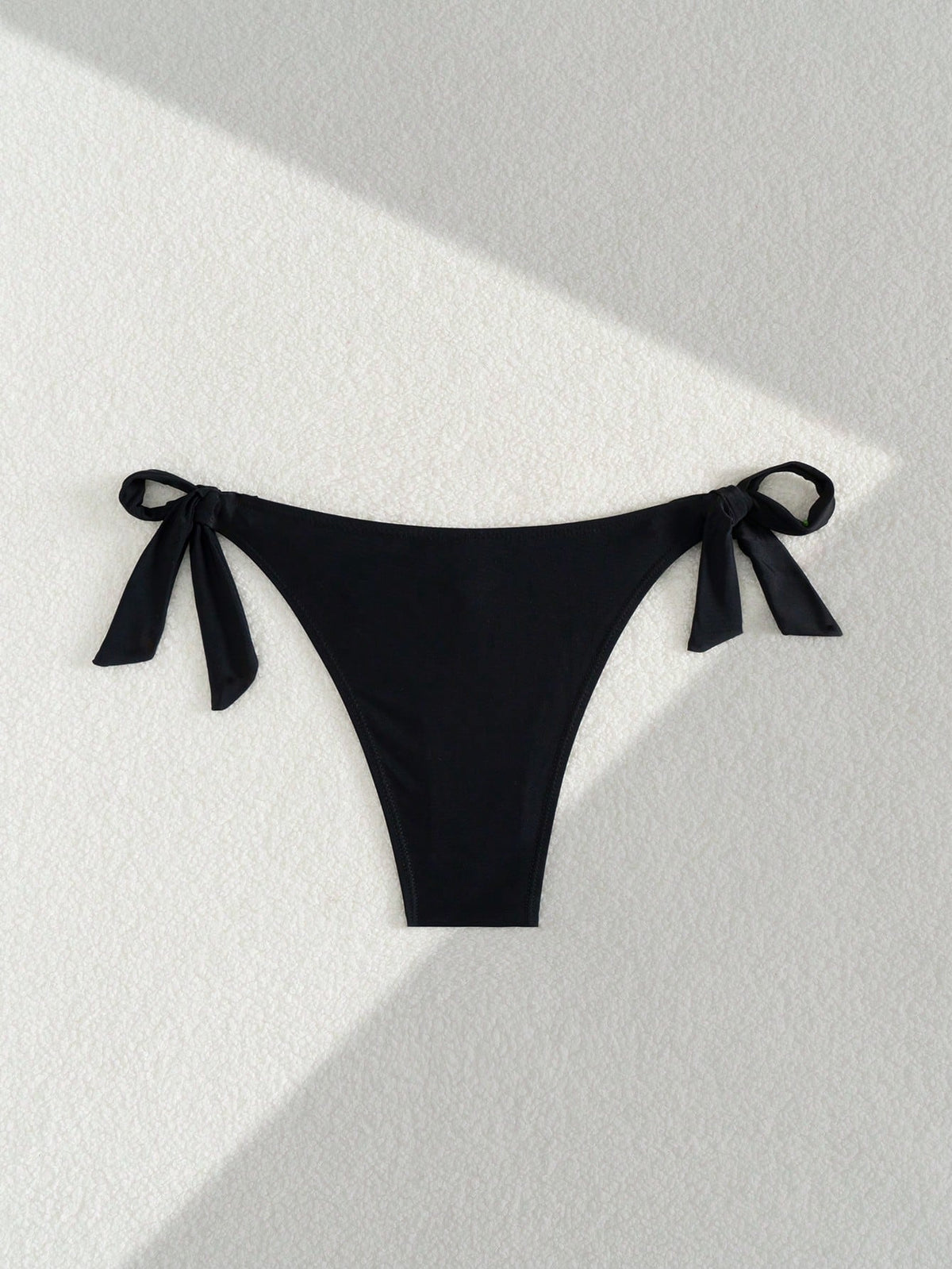 Black Basic Side Tie Bikini Bottom, Suitable For Graduation, Independence Day, Valentine's Day, Music Festivals, Fashion Vacation Beach Summer, Minimalist
