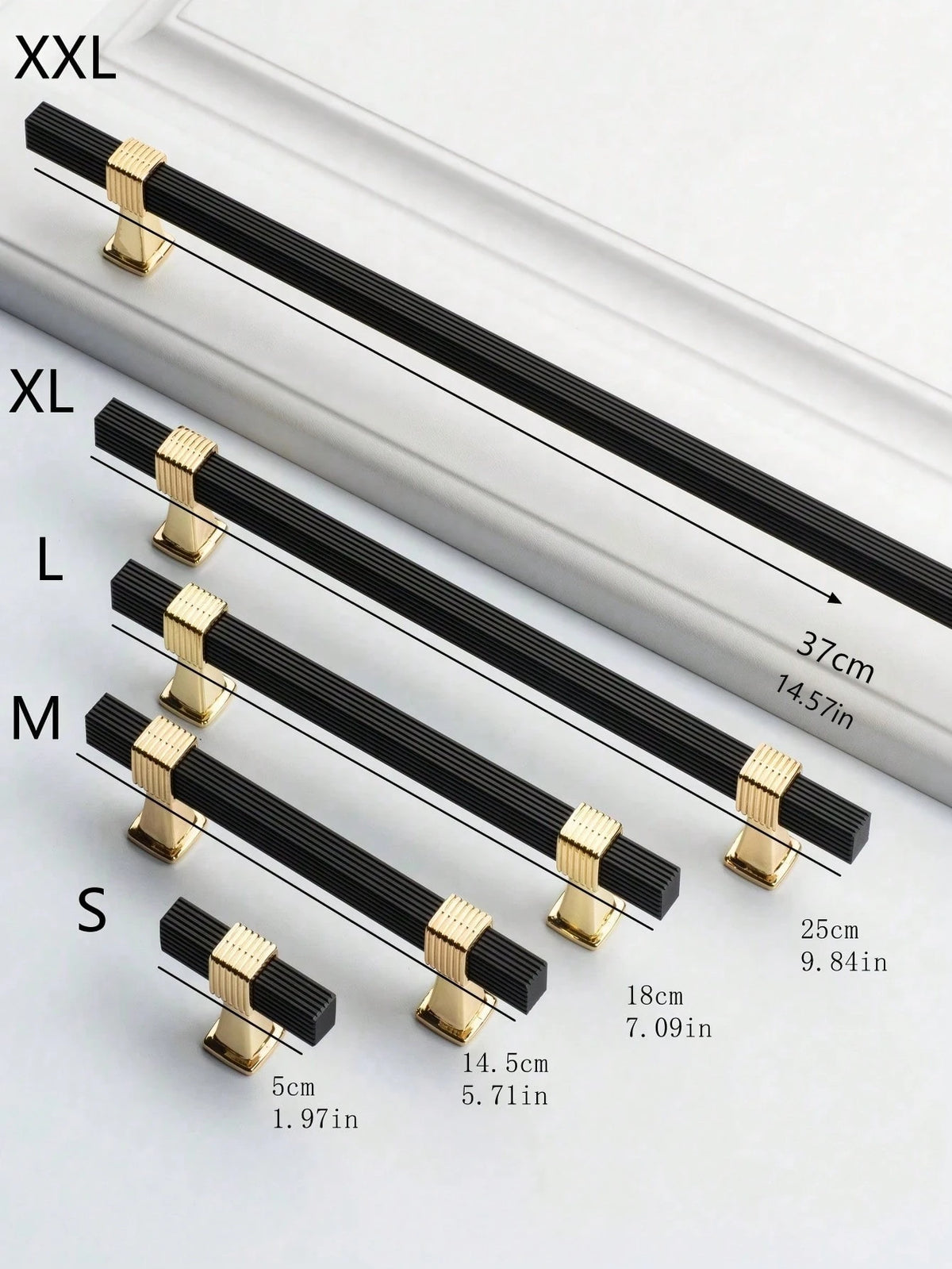 Black/Gold Extended Aluminum Alloy Cabinet Door Handle, Modern Minimalist European Style Wardrobe Drawer Pull