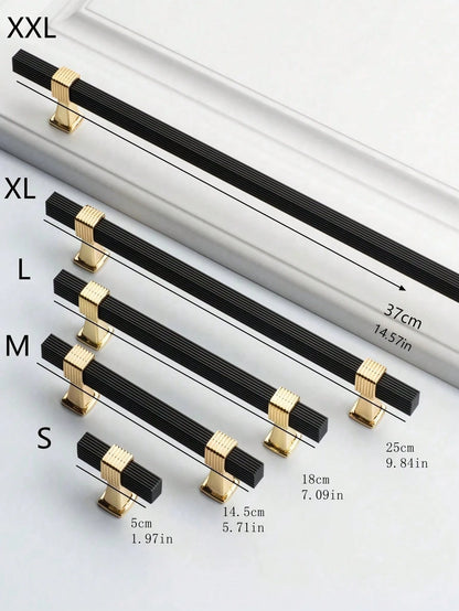 Black/Gold Extended Aluminum Alloy Cabinet Door Handle, Modern Minimalist European Style Wardrobe Drawer Pull