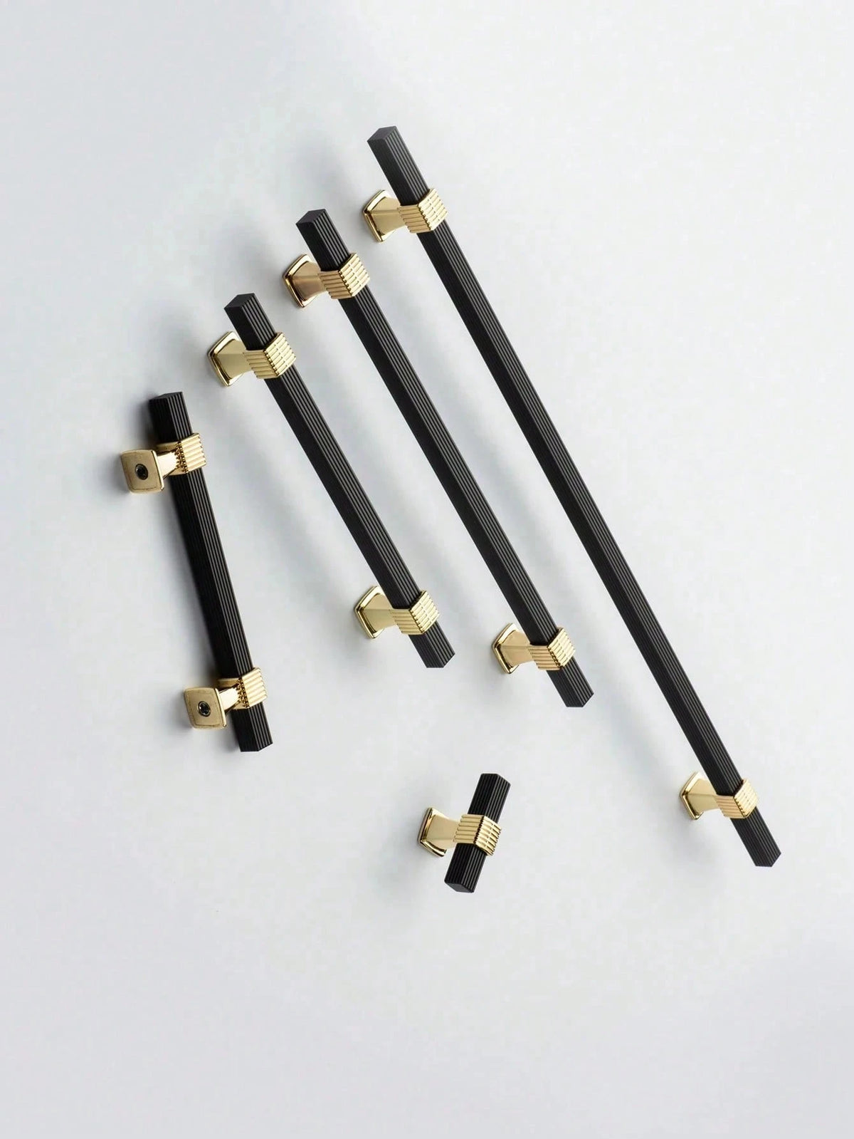 Black/Gold Extended Aluminum Alloy Cabinet Door Handle, Modern Minimalist European Style Wardrobe Drawer Pull