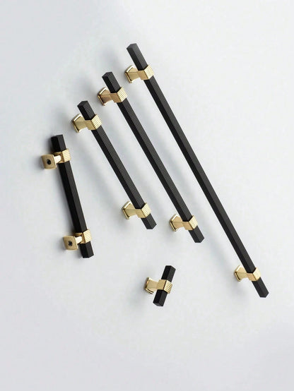 Black/Gold Extended Aluminum Alloy Cabinet Door Handle, Modern Minimalist European Style Wardrobe Drawer Pull