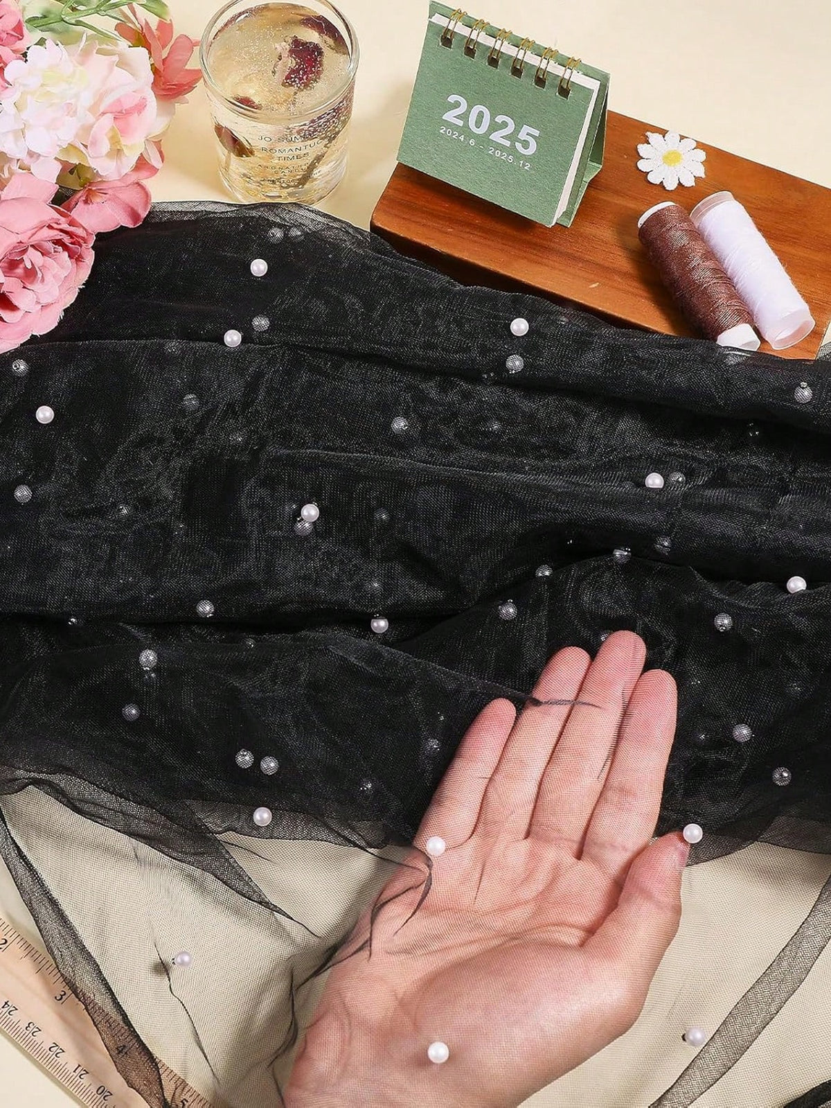 Black Pearl Gauze Tablecloth, Bohemian Country Style Cheesecloth Table Runner, Suitable For Baby Shower, Wedding, Summer Party, Home Decor, Gift