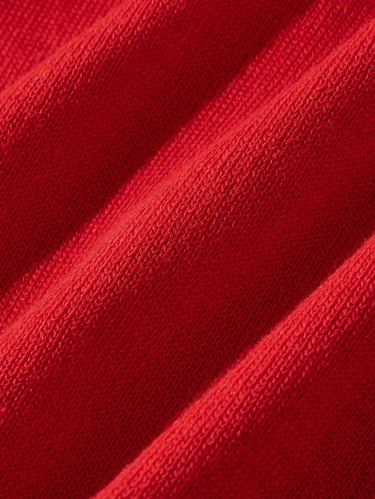Blossori Young Girl Fitted Red Round Neck Cardigan, Autumn/Winter