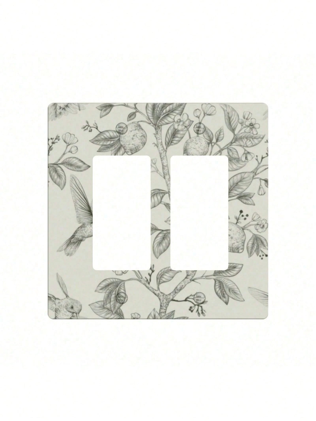 Bohemian Floral Wall Plate Receptacle Faceplate- Decorative Electrical Outlet Cover With Green Leaf & Flower Design, Durable Thermoplastic Farmhouse, Bathroom, Bedroom, Living Room Decor, No Batterie