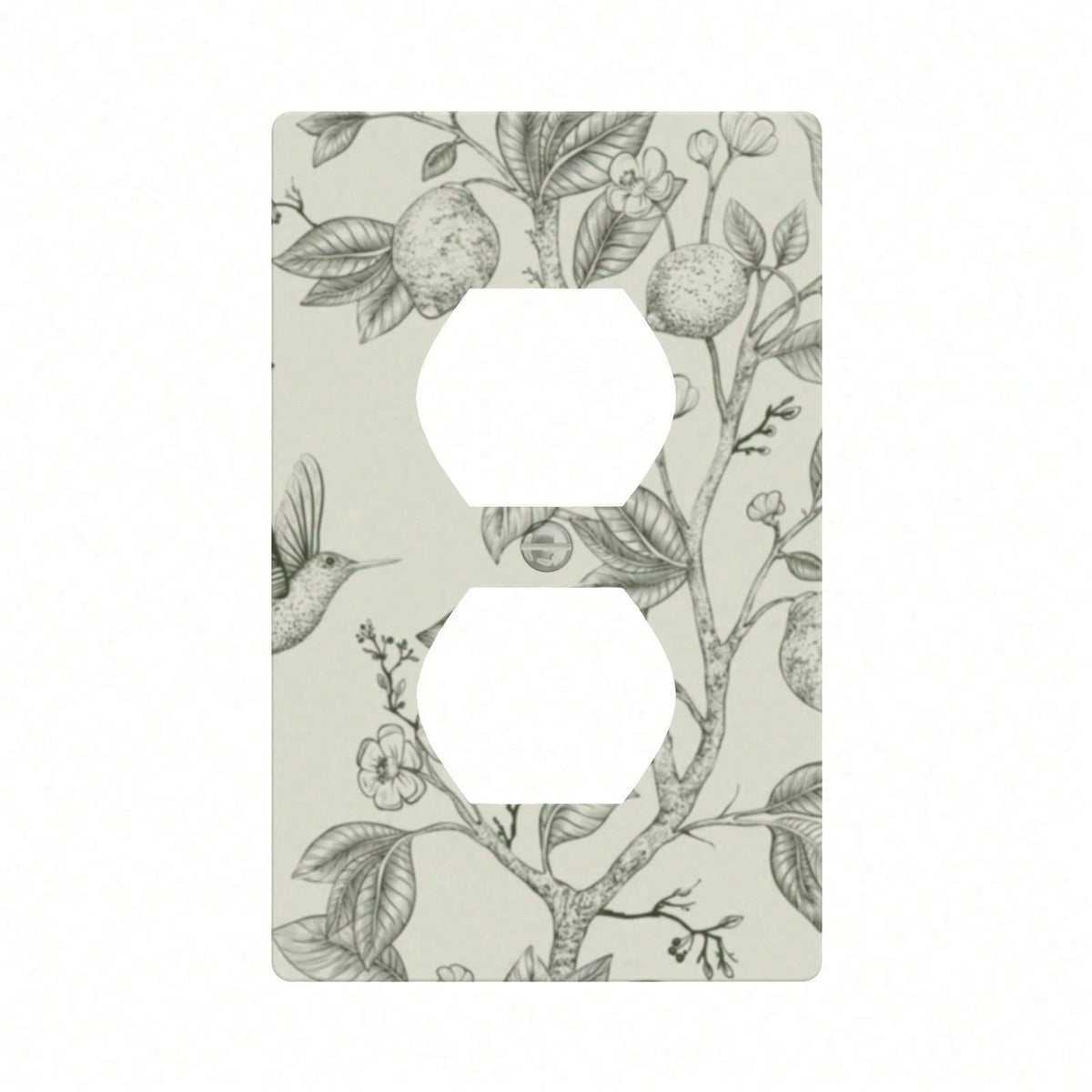 Bohemian Floral Wall Plate Receptacle Faceplate- Decorative Electrical Outlet Cover With Green Leaf & Flower Design, Durable Thermoplastic Farmhouse, Bathroom, Bedroom, Living Room Decor, No Batterie