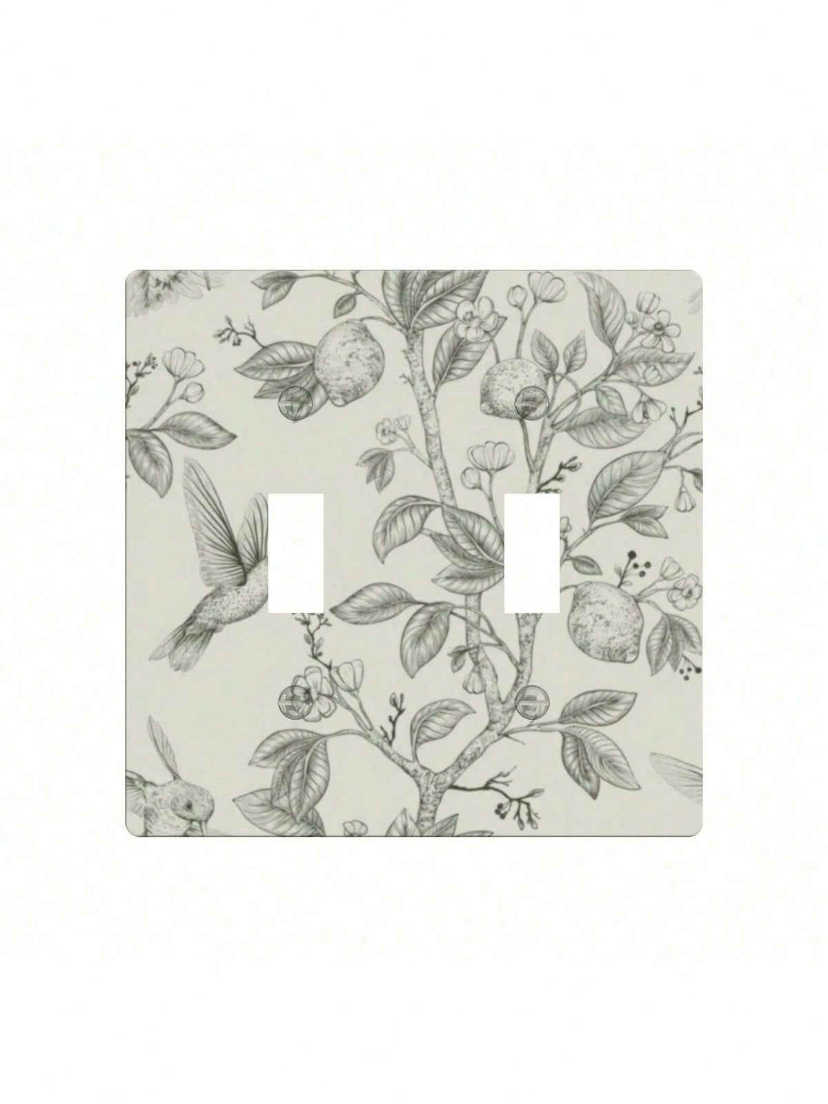 Bohemian Floral Wall Plate Receptacle Faceplate- Decorative Electrical Outlet Cover With Green Leaf & Flower Design, Durable Thermoplastic Farmhouse, Bathroom, Bedroom, Living Room Decor, No Batterie