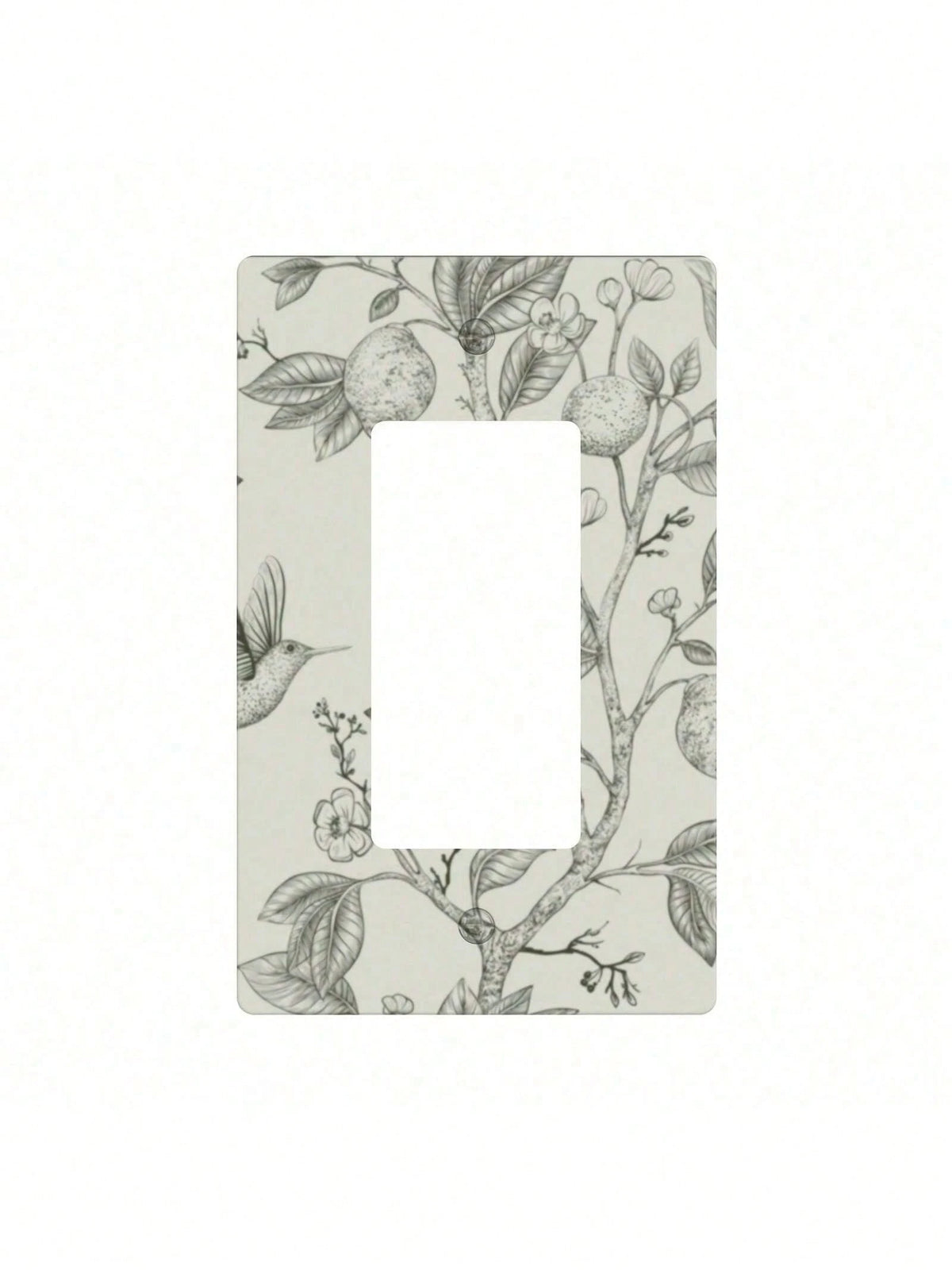 Bohemian Floral Wall Plate Receptacle Faceplate- Decorative Electrical Outlet Cover With Green Leaf & Flower Design, Durable Thermoplastic Farmhouse, Bathroom, Bedroom, Living Room Decor, No Batterie