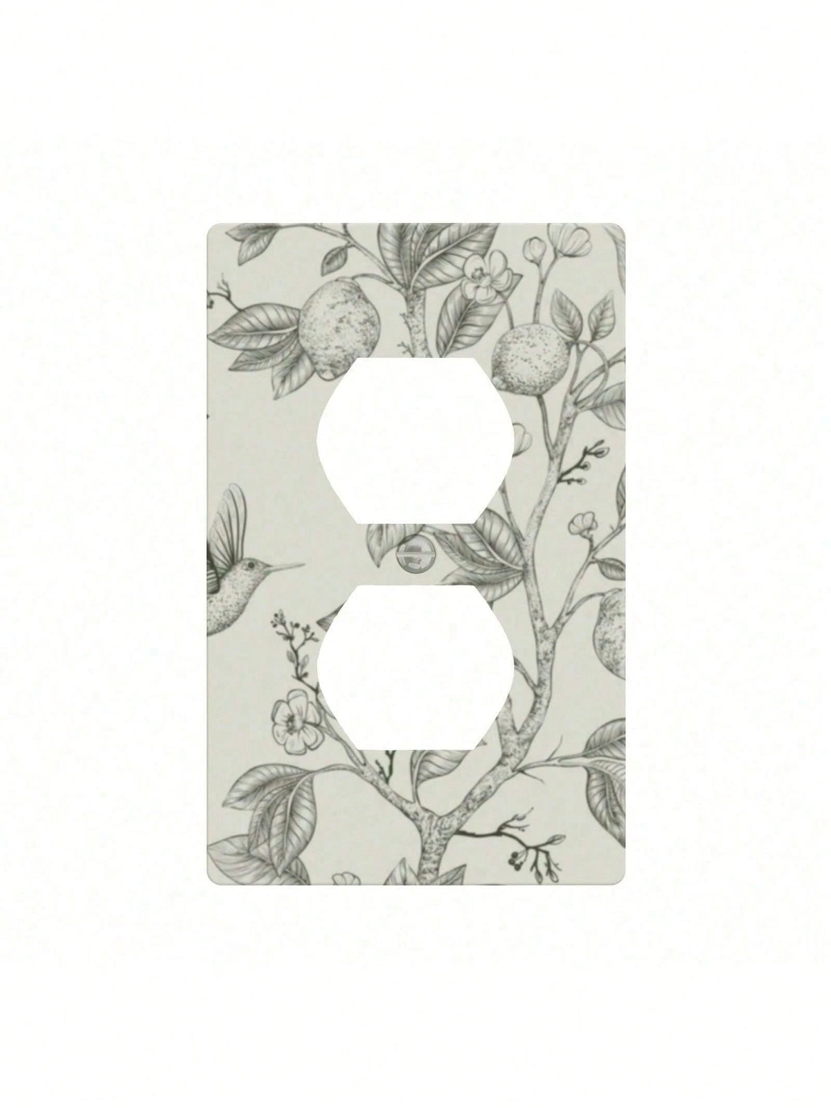 Bohemian Floral Wall Plate Receptacle Faceplate- Decorative Electrical Outlet Cover With Green Leaf & Flower Design, Durable Thermoplastic Farmhouse, Bathroom, Bedroom, Living Room Decor, No Batterie