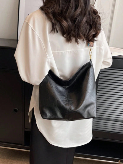 Bohemian Style Large Capacity Handbag, Vintage Wide Strap Shoulder/Crossbody Bag, High-Quality Commuter Bucket Bag