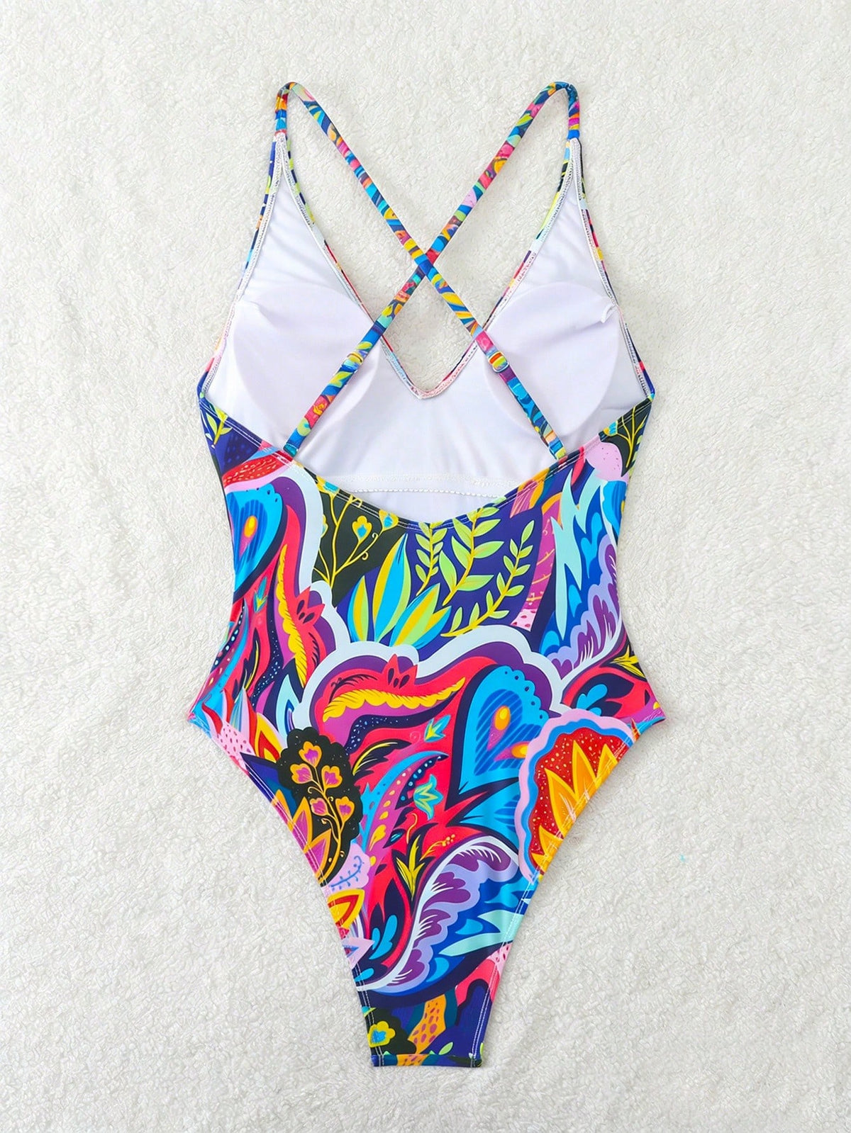 Bonvoyette Women's Floral & Leaf Print One-Piece Swimsuit, Suitable For Beach Vacation, Pool Party, Beach Party