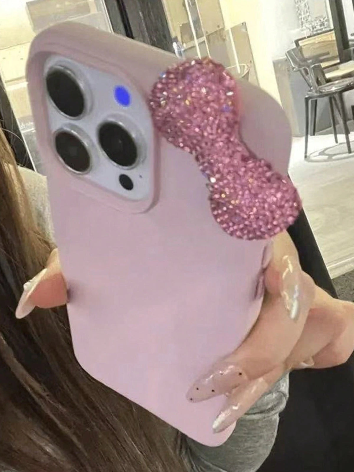 Bow-Knot 1pc Pink Personalized Full Coverage TPU Shockproof Phone Case Compatible With Apple 17, 16, 15, 14, 13, 12, 11 Pro Max