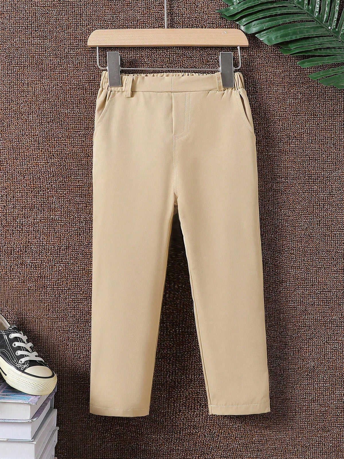 Boys' Casual Solid Color Pants, Comfortable And Fashionable, Suitable For Daily Outings, School, Parties And Vacations As A Gift