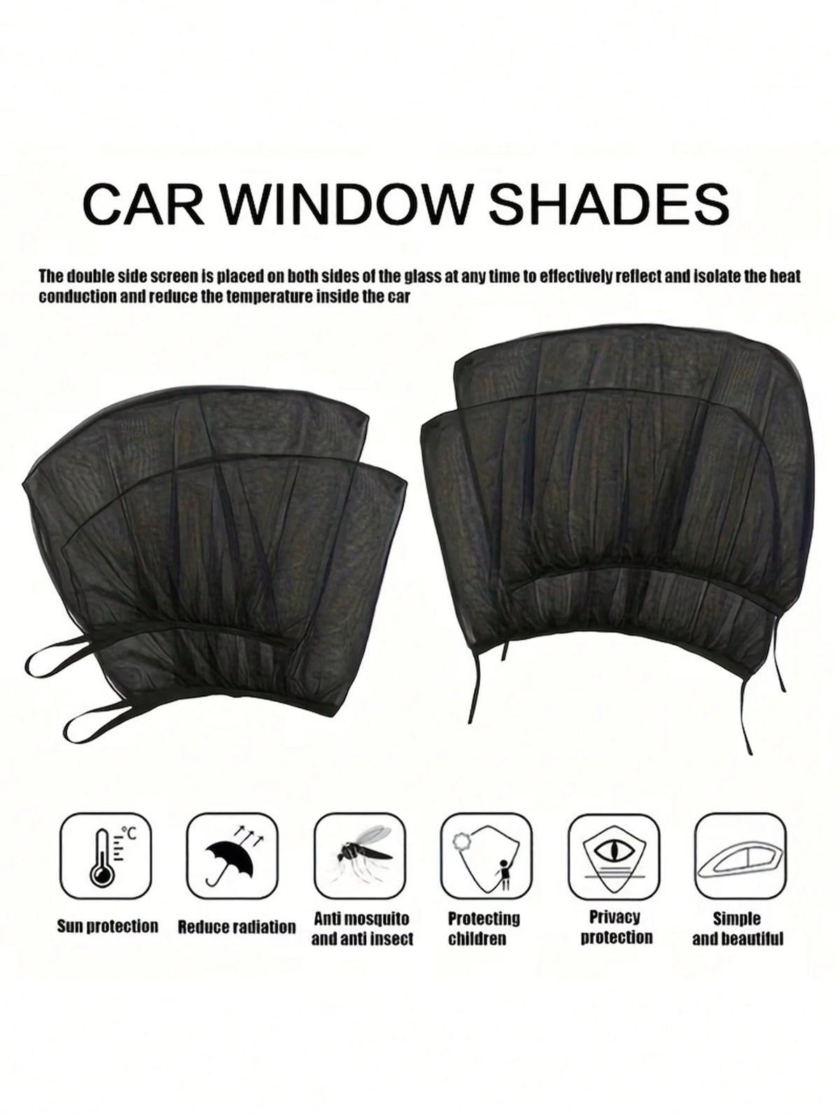 Breathable Car Mosquito Screens With High Density Mesh To Block Insects And Uv Rays Stretchable Car Window Shade For Campers And Road Trippers Universal Car Cover For Car Camping And Outdoor Resting O