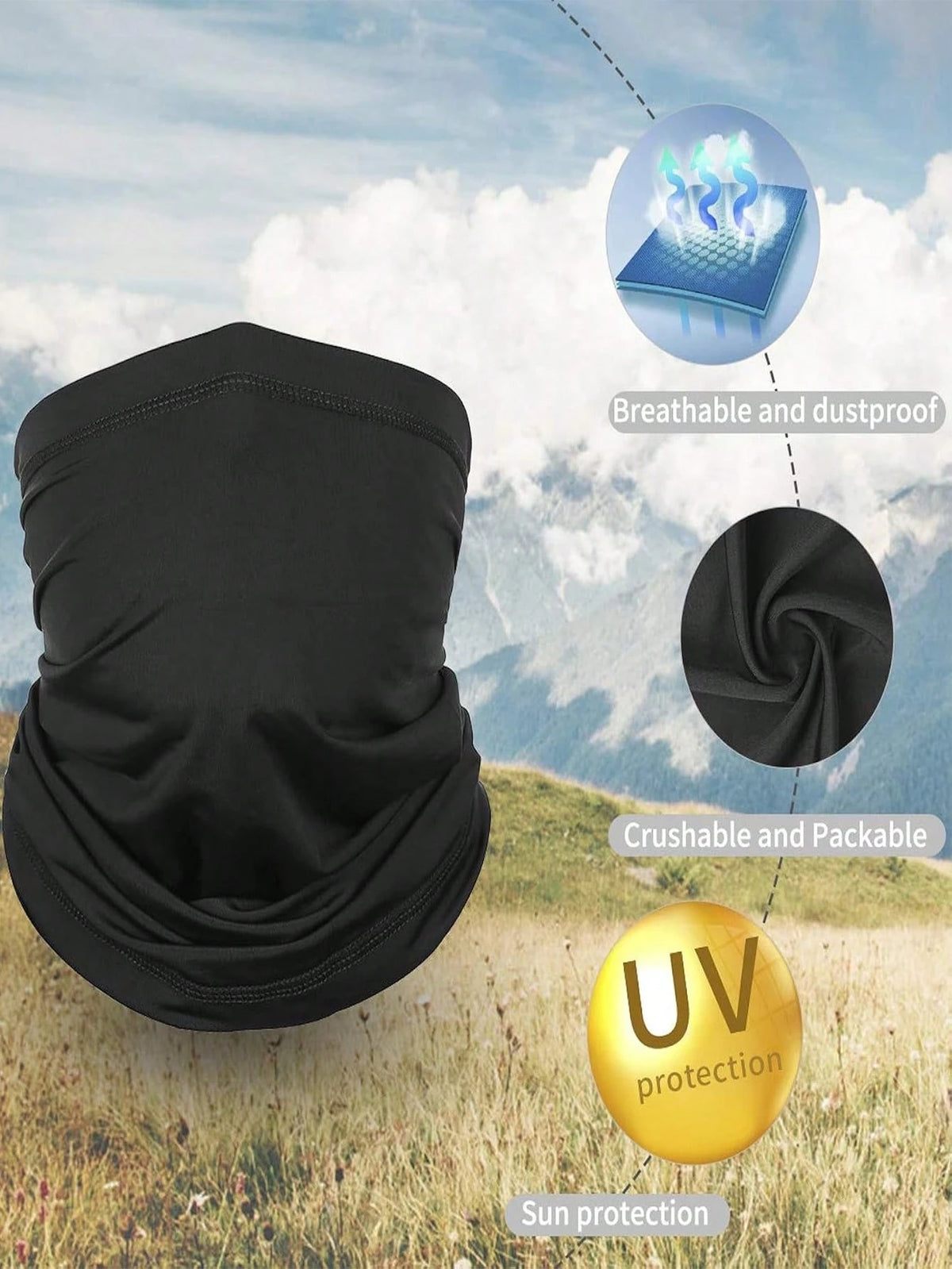 Breathable UV Protection Neck Gaiter Face Mask, Unisex Lightweight Windproof Mask Suitable For Hiking, Cycling, Running, Skiing And Other Outdoor Activities