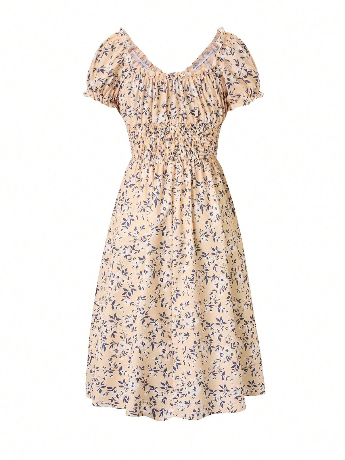 Breezaya Women's Ditsy Floral V-Neck Waist-Tied Dress Maxi Women Outfit
