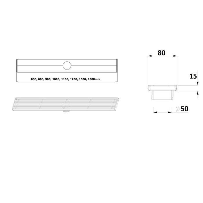 Builders Grate - CFG SQ Pattern - 15mm Depth Shower Grate Bella Vista