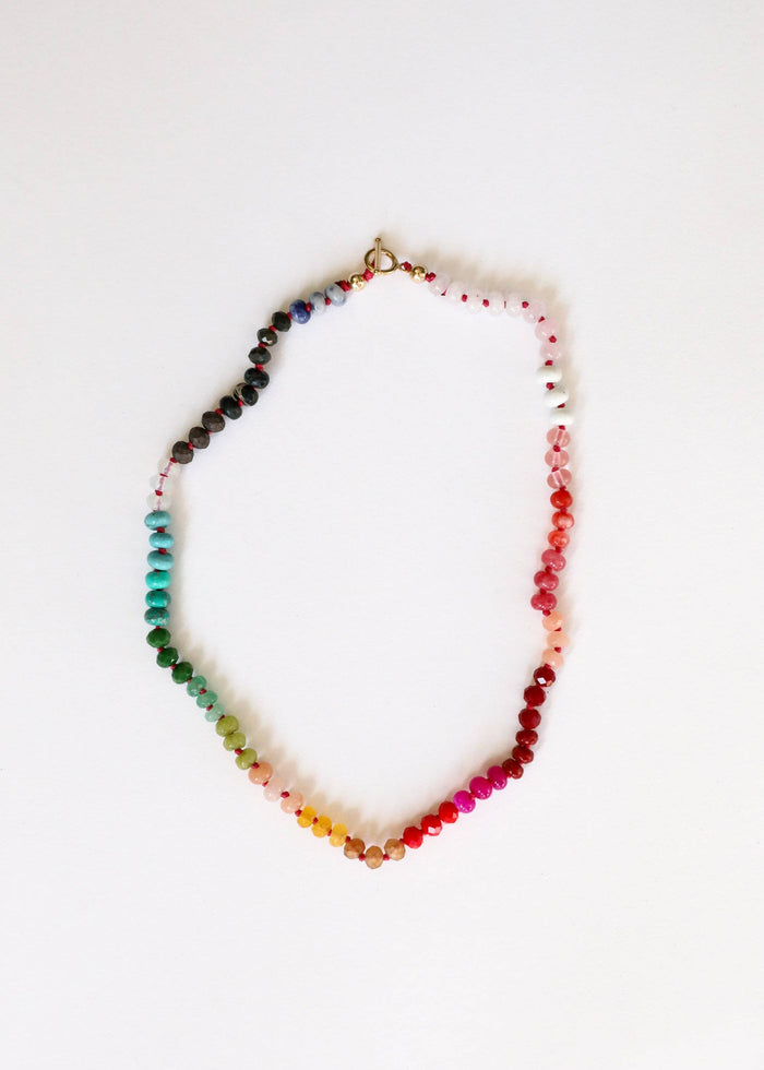 CanyonLeaf - Natural Gemstone Necklace -14K Gold Filled Toggle - Paradise