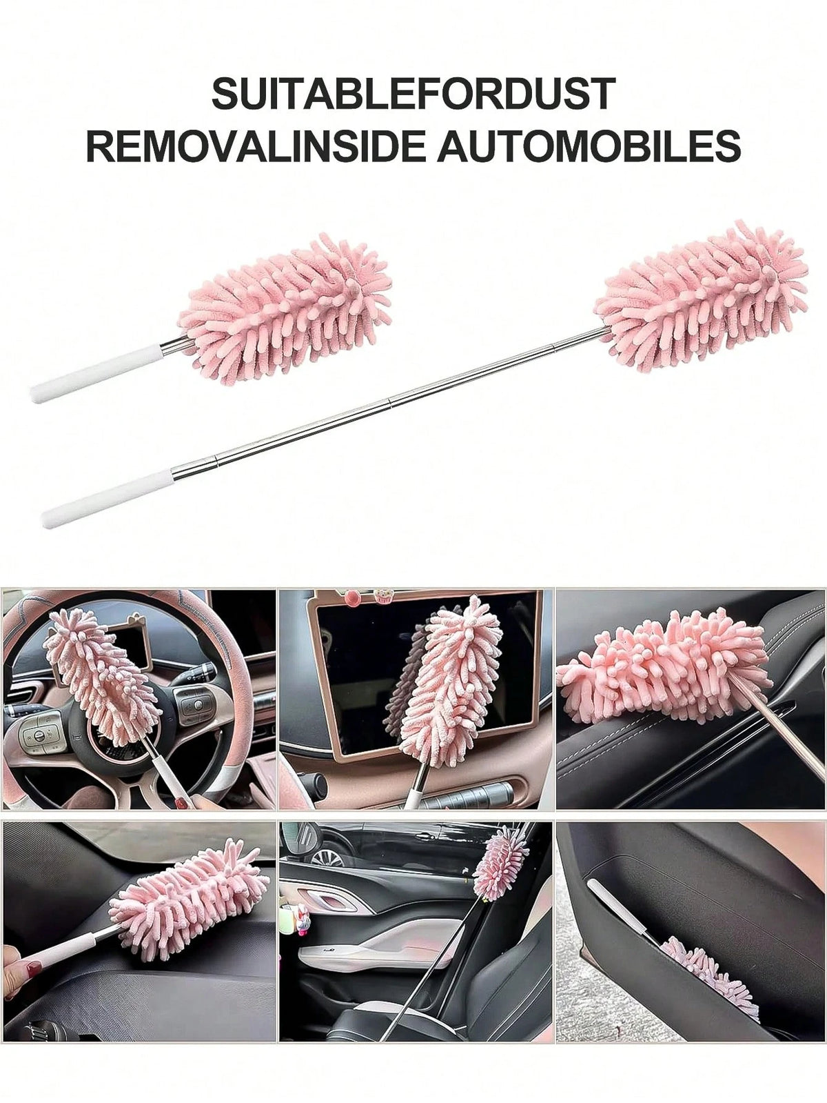 Car Cleaning Tools, Car Duster Brush, Retractable Duster, Car Glass Cleaner, Retractable Anti-Static Duster Brush For Cleaning Car Dust And Windshield