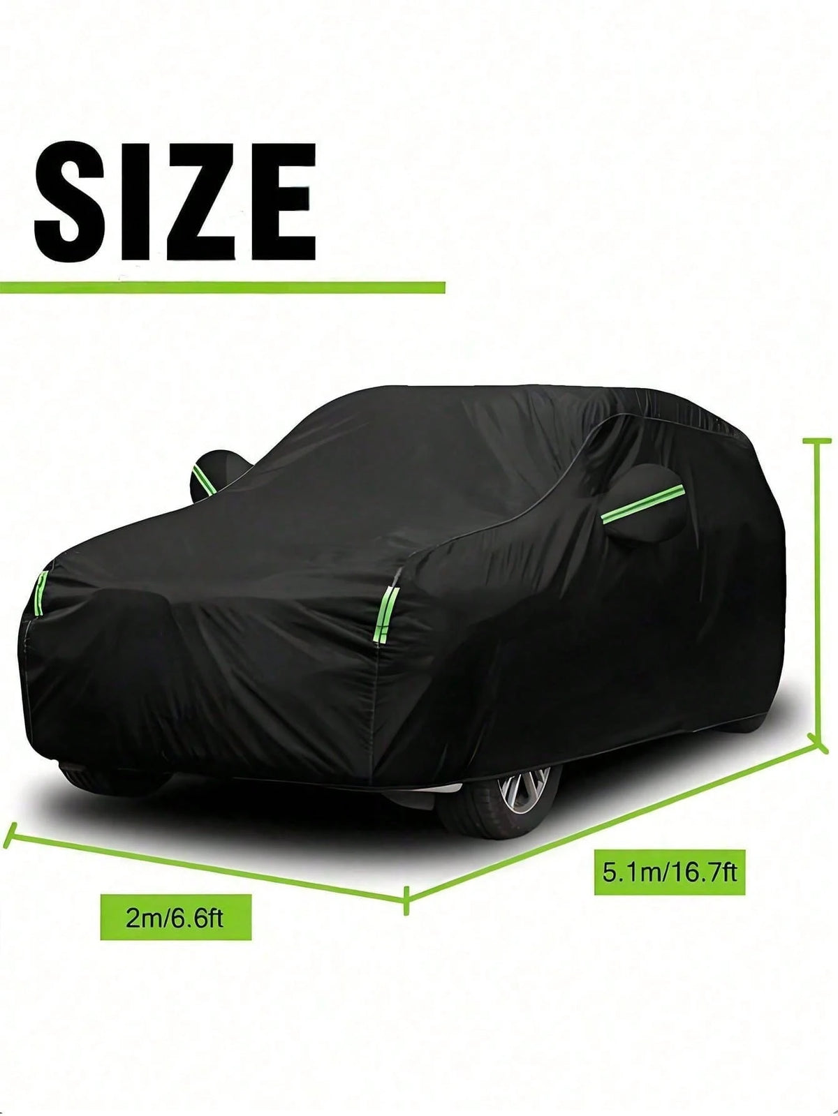 [Car Cover] Universal 190T Car Cover| Outdoor Dust-Proof, Wind-Proof, Sun-Proof, Snow-Proof, UV-Resistant| Suitable For Hatchback SUV/Sedan, With Reflective Strip, Elastic Edge, Rearview Mirror Pock