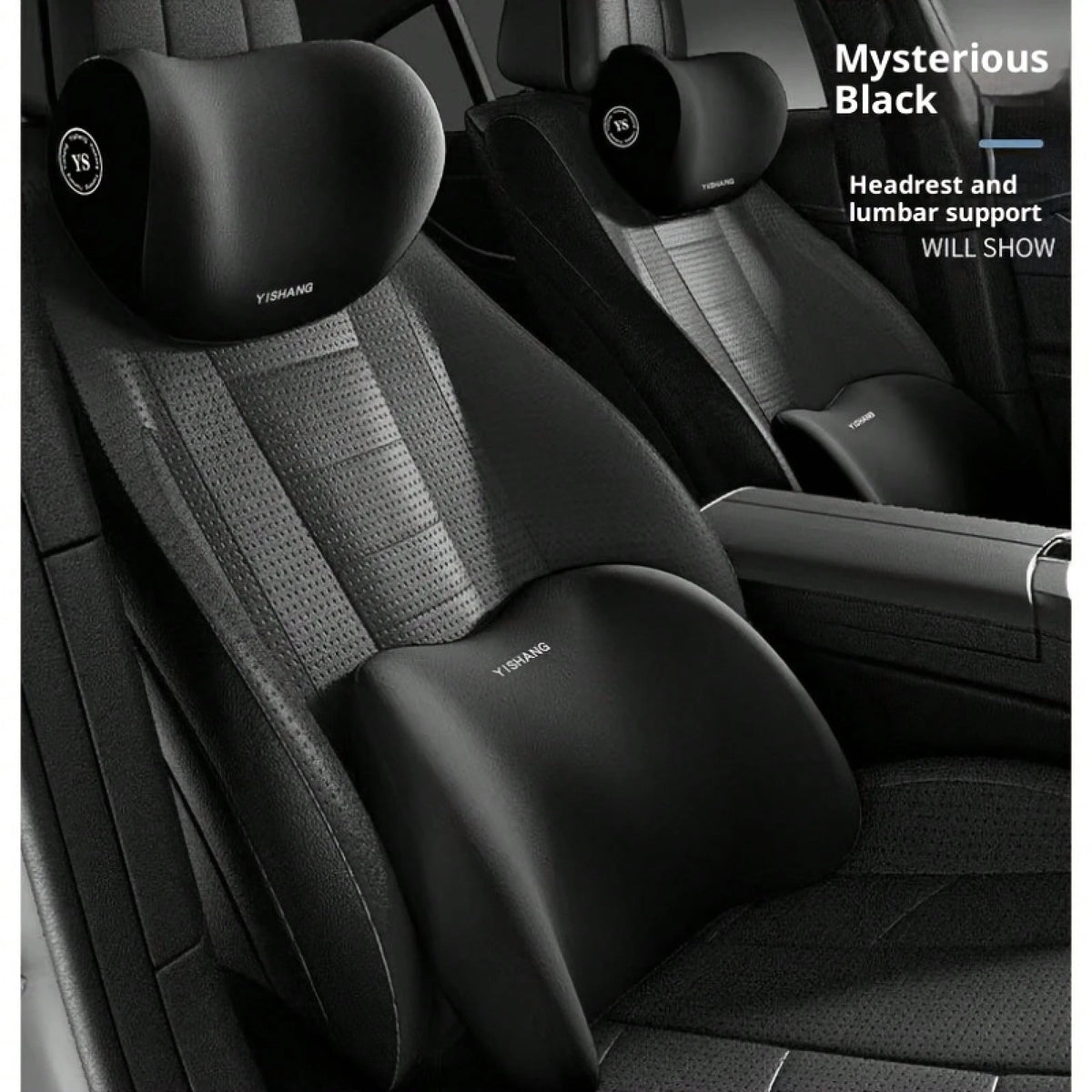 Car Headrest And Lumbar Support Set| Comfort Upgrade| Ergonomic Fit Design| High-Density Foam Padding| Comfortable Long-Distance Driving| Includes 1 Headrest + 1 Lumbar Support