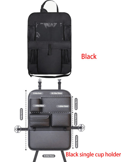 Car Seat Back Storage Bag Set, Car Seat Organizer, Multi-Functional Tissue Box, Rear Seat Storage Box- Thickened Compartment Design, Anti-Kick And Easy To Clean; Suitable For Road Trips And Daily Com