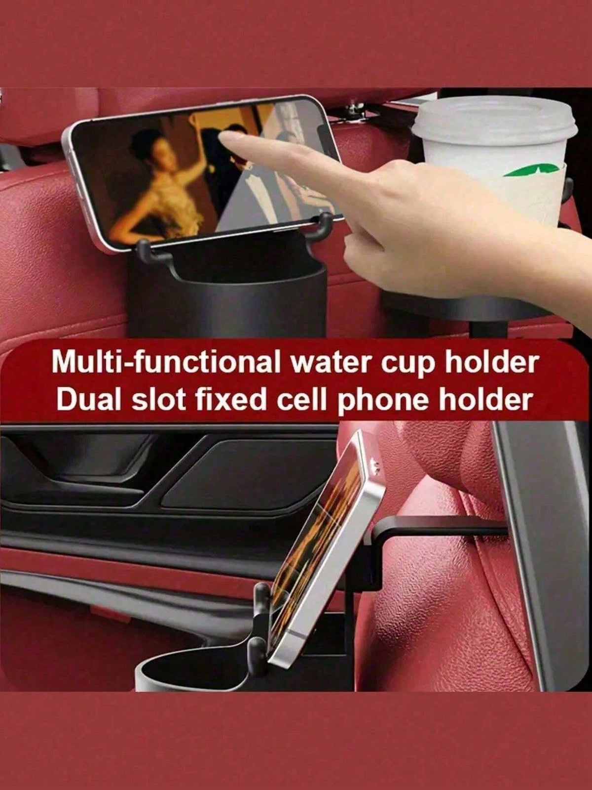 Car Seat Cup Holder, Car Seat Backrest Multi-Functional Hook Rear Seat Creative Water Cup Holder, Car Phone Holder, Rear Seat Creative Cup Holder, Hook, Car Accessories, Car Holder Hook, Car Rear Seat