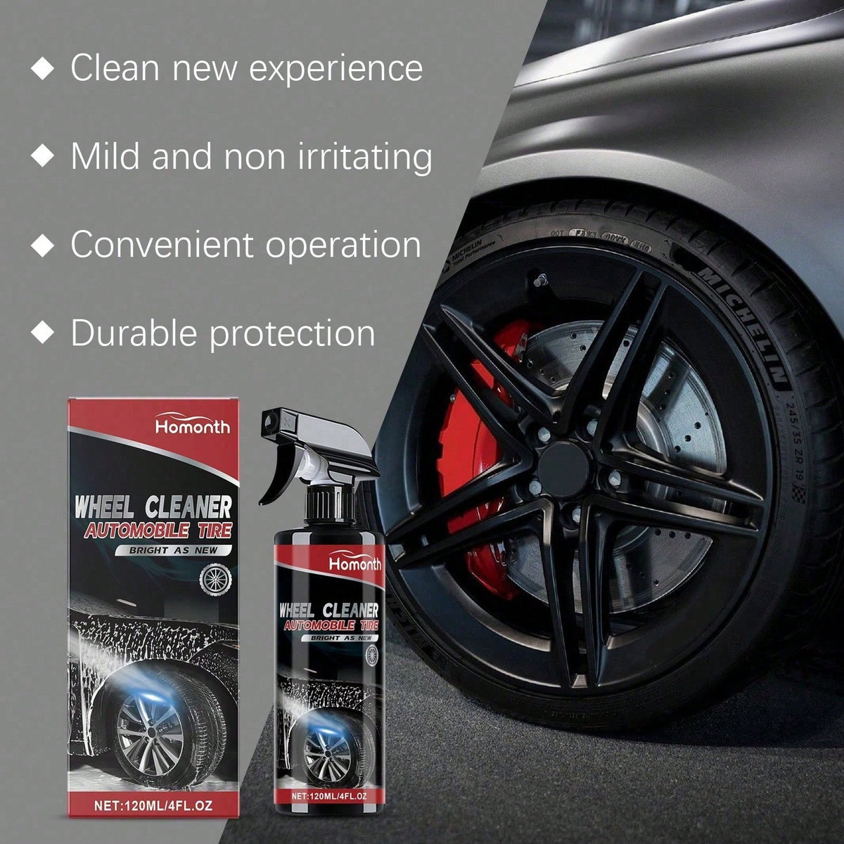 Car Wheel Cleaning Spray Tire Cleaning Spray Cleaning Maintenance Decontamination Refurbishment Spray