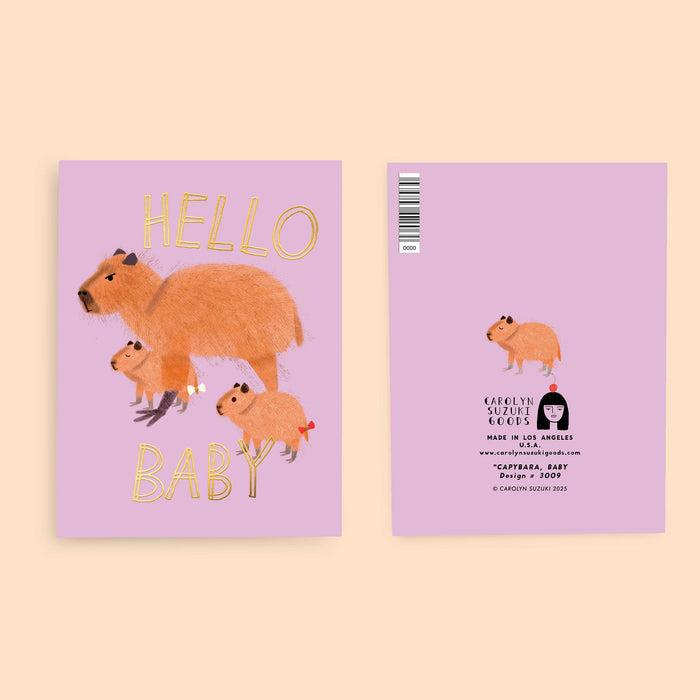 Carolyn Suzuki Baby Card - Capybara Baby