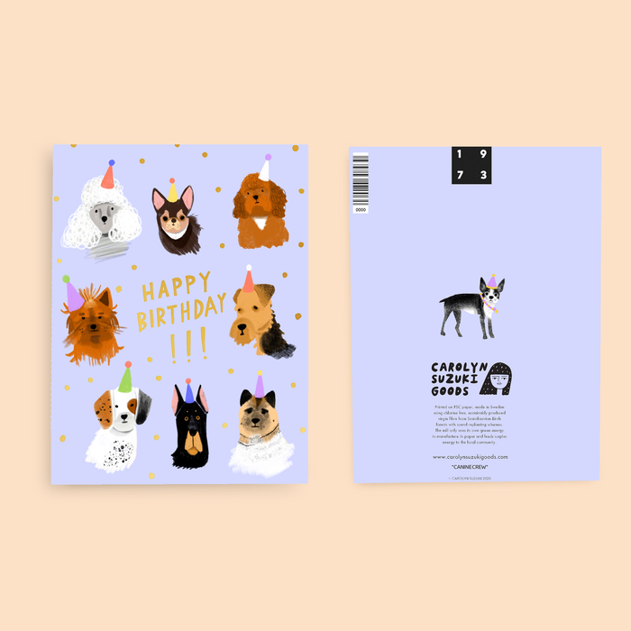 Carolyn Suzuki Birthday Card - Canine Crew