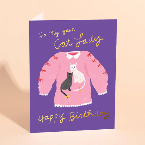 Carolyn Suzuki Birthday Card - Cat Lady