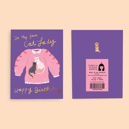 Carolyn Suzuki Birthday Card - Cat Lady