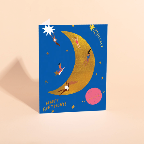 Carolyn Suzuki Birthday Card - Moon Landing