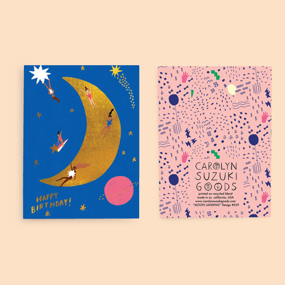 Carolyn Suzuki Birthday Card - Moon Landing