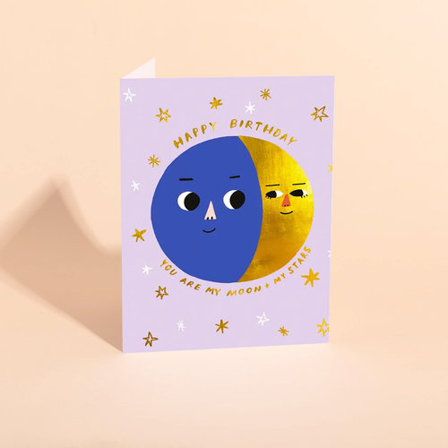 Carolyn Suzuki Birthday Card - Moon Phases