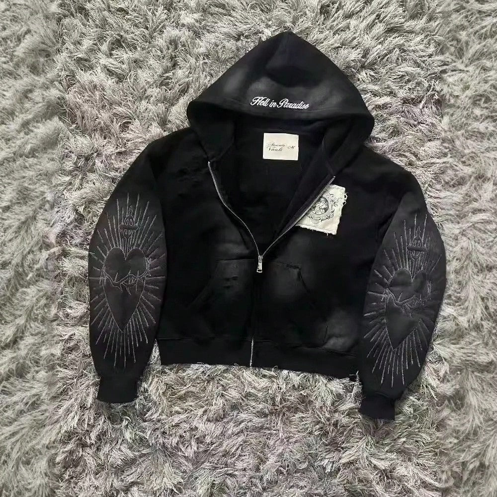Casual And Comfortable Printed Sweater Short Hoodie Versatile Zipper Cardigan Jacket