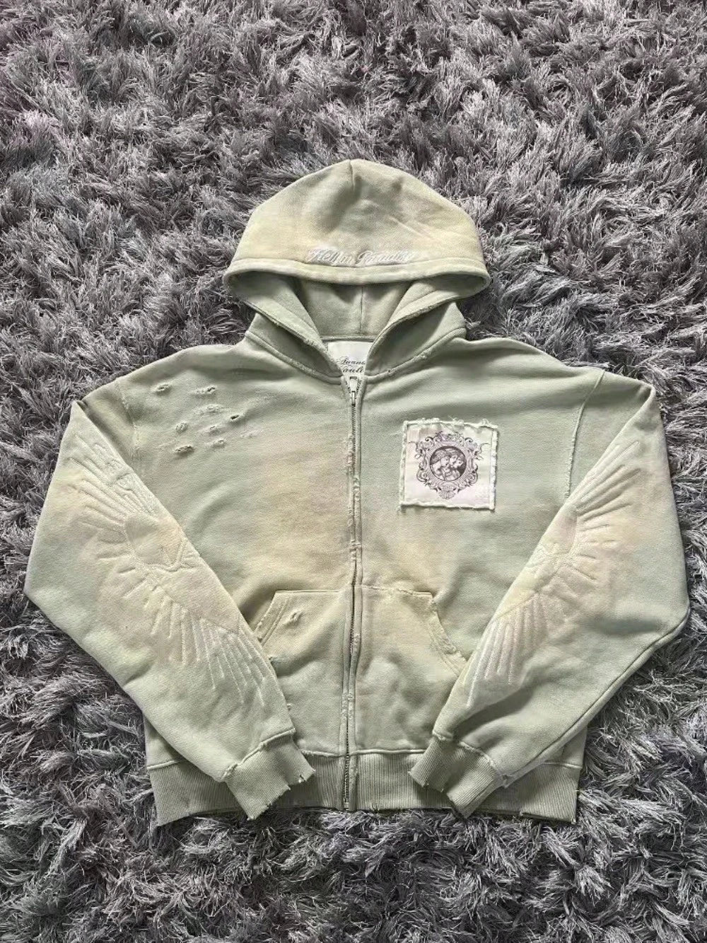 Casual And Comfortable Printed Sweater Short Hoodie Versatile Zipper Cardigan Jacket