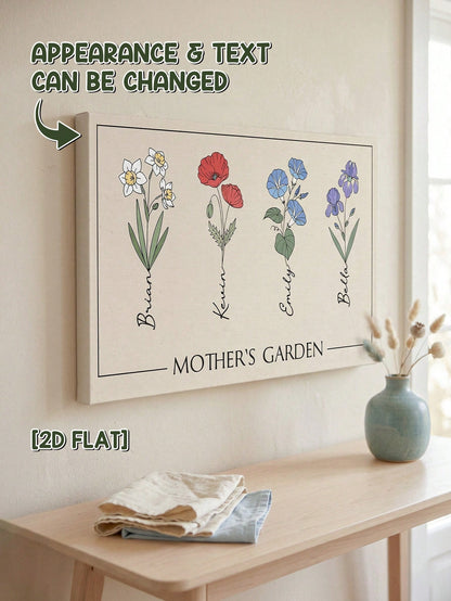 Catygift Custom Family Flower Wall Art Personalized Name Home Decoration For Anniversary Birthday Wedding Housewarming Gift Office Garden Decor, Fall Decor
