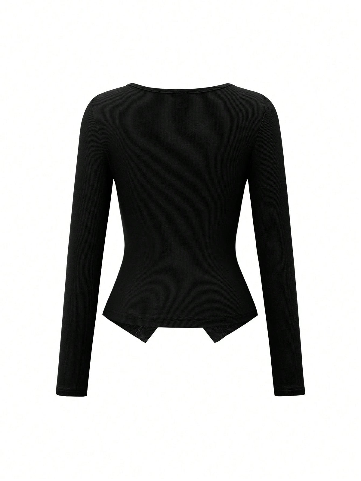 ChicEase Women Summer Y2k Minimalist Black Autumn Casual Elegant Night Out Square-Neck Long-Sleeved T-Shirt,Vintage American Style Solid-Color Top