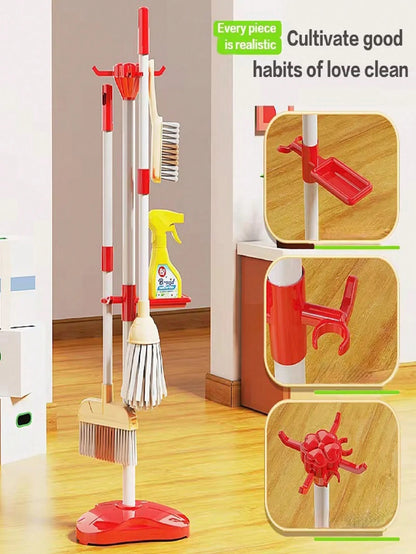Children's Realistic Cleaning Tool Toy Set, Includes Broom, Dustpan, Etc., Simulates Household Cleaning Tools, Educational Toy, Suitable For Role-Playing Games