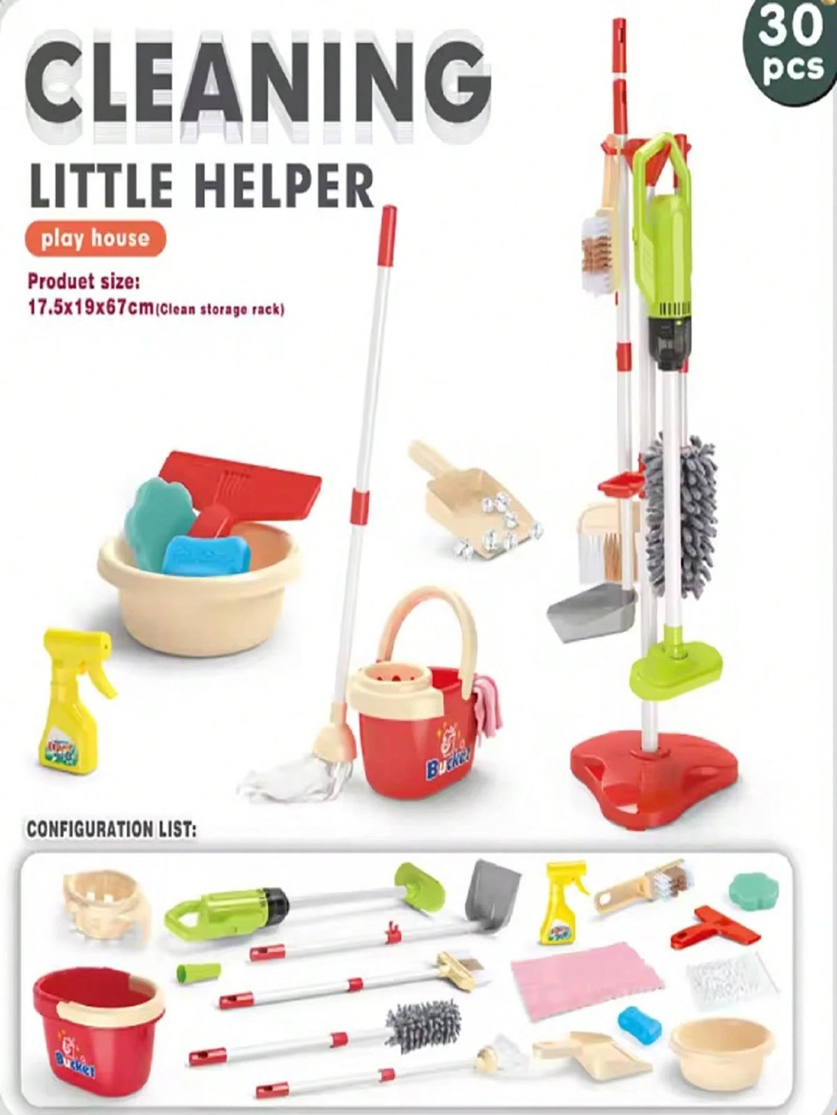 Children's Realistic Cleaning Tool Toy Set, Includes Broom, Dustpan, Etc., Simulates Household Cleaning Tools, Educational Toy, Suitable For Role-Playing Games