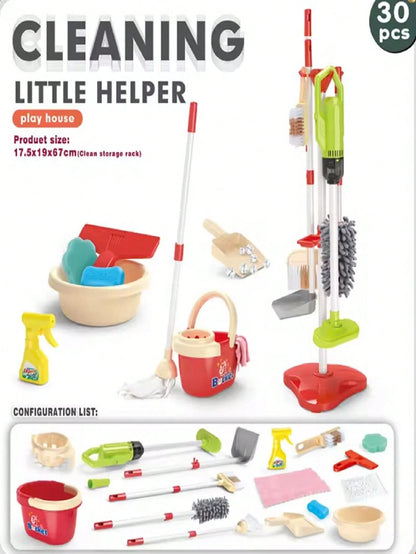 Children's Realistic Cleaning Tool Toy Set, Includes Broom, Dustpan, Etc., Simulates Household Cleaning Tools, Educational Toy, Suitable For Role-Playing Games