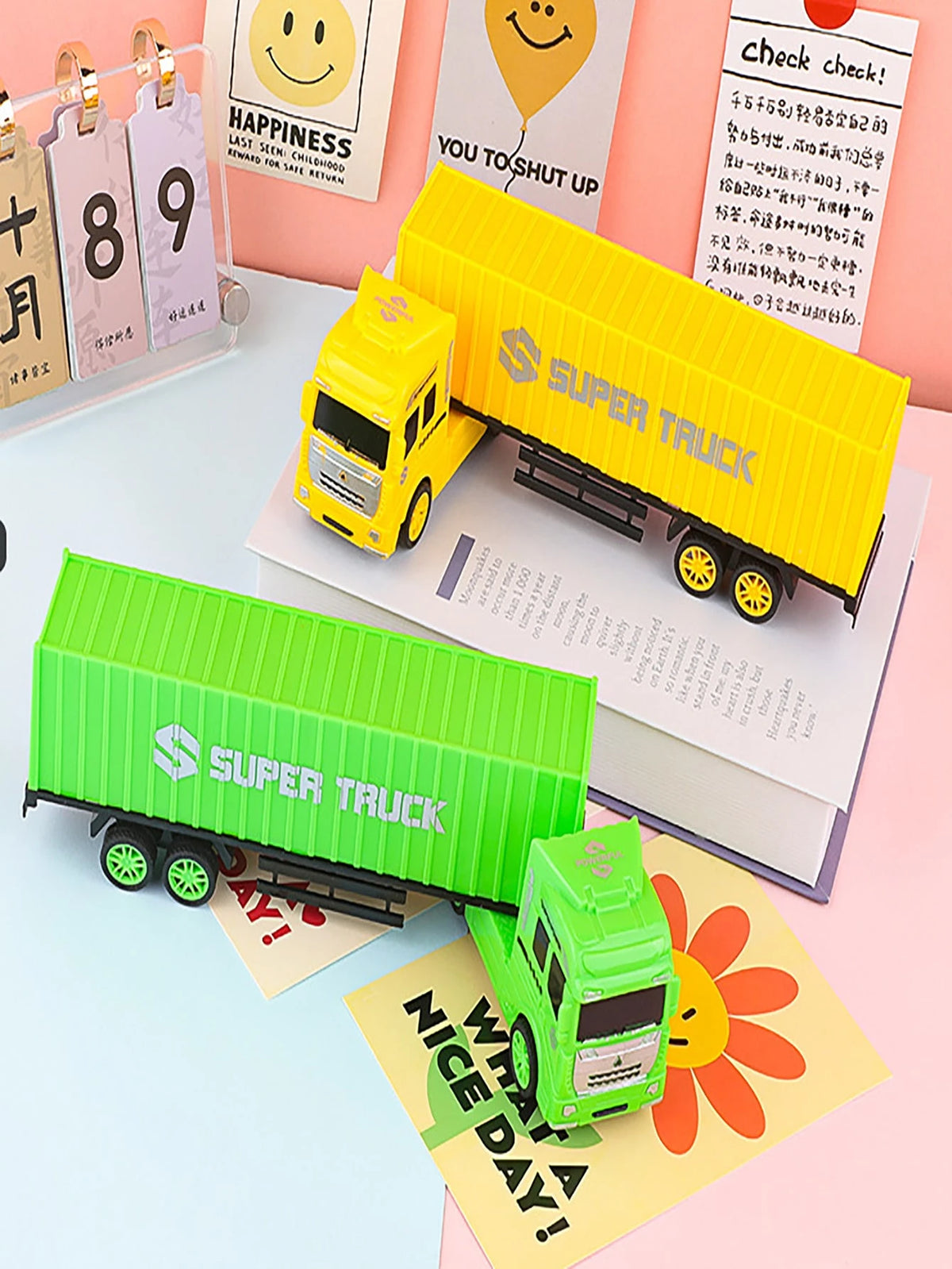 Children's Toy Engineering Truck Semi-Trailer Detachable Container Truck Sliding Tractor Truck Plastic Model Toy For Boys And Girls, Christmas