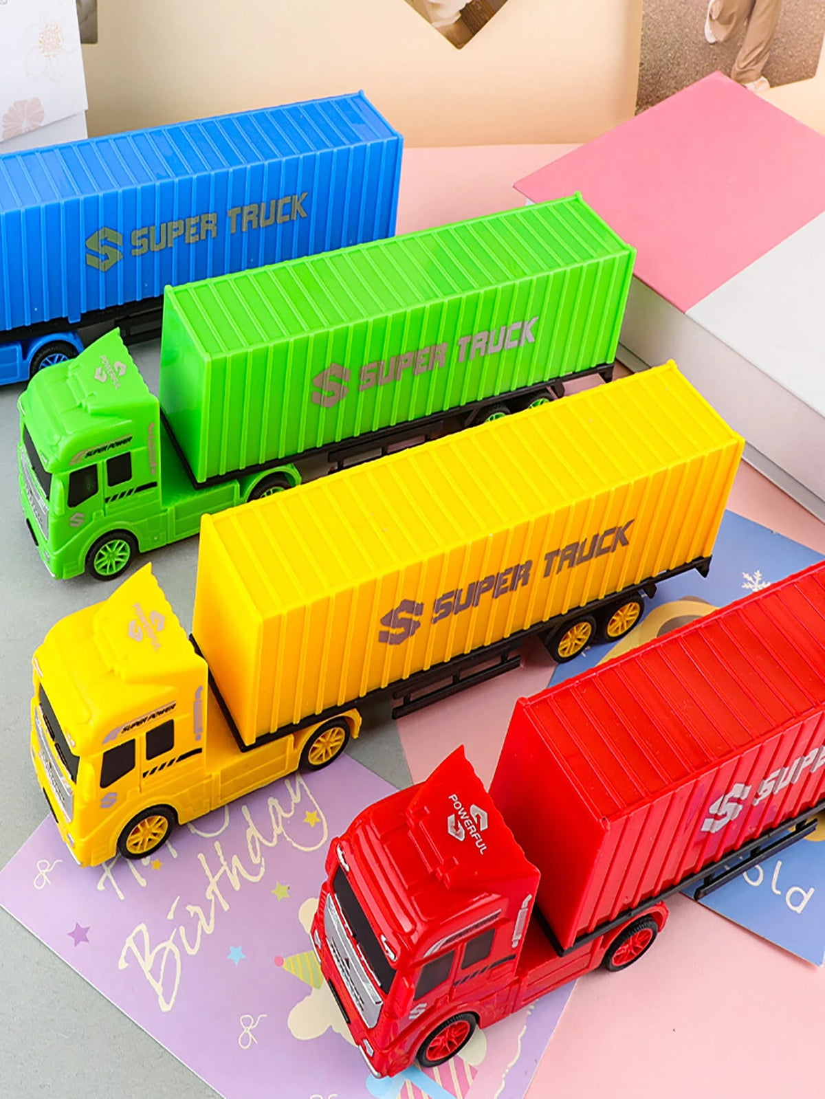 Children's Toy Engineering Truck Semi-Trailer Detachable Container Truck Sliding Tractor Truck Plastic Model Toy For Boys And Girls, Christmas